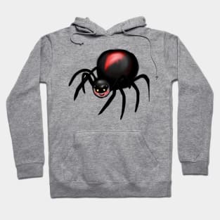 Cute Black Widow Spider Drawing Hoodie